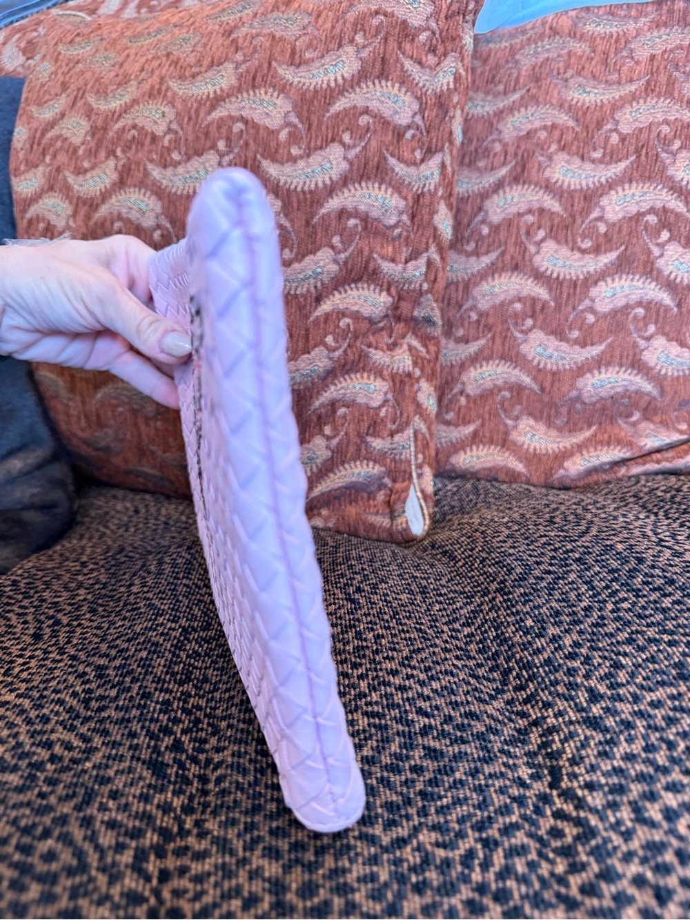 Bottega Veneta Pink Intrecciato Dog and Butterfly Motif Clutch Wristlet w/ COA - Picture 10 of 17